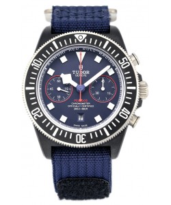 Tudor Pelagos FXD Chronograph boîtier titane réplique 1:1 cadran bleu sur bracelet Nato