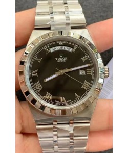Montre Tudor Royal Edition - Réplique 1:1 avec boîtier acier - Cadran romain noir 