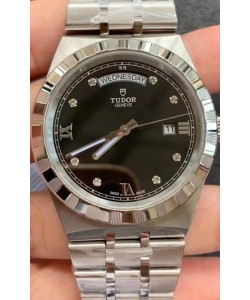 Montre Tudor Royal Edition - Réplique 1:1 en boîtier acier - Cadran noir diamants
