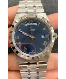 Montre Tudor Royal Edition - Réplique 1:1 en boîtier acier - Cadran bleu romain 