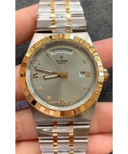 Montre Tudor Royal Edition - Réplique 1:1 dans un boîtier bicolore - Cadran gris diamants