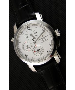 Vacheron Constantin Malte Dual Time Regulator Acier Montre Réplique Suisse 