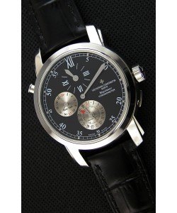 Vacheron Constantin Malte Dual Time Regulator cadran noir Montre Réplique 