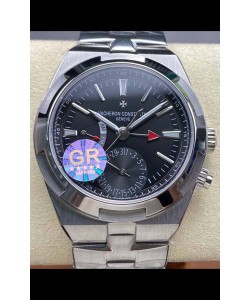 Vacheron Constantin Overseas Dual Time Acier inoxydable Réplique de Montre Suisse 1:1 Cadran noir