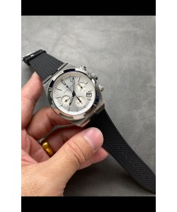 Vacheron Constantin Super Clone Overseas Chronograph Montre suisse à cadran acier - bracelet caoutchouc