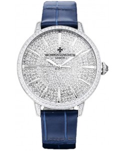 Vacheron Constantin Patrimony Automatique Bijoux Diamants Cadran pavé en plaqué or blanc
