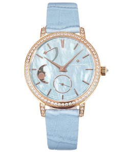 Vacheron Constantin Traditionelle Phase de Lune Cadran Nacre Bleue en Or Rose Réplique Suisse