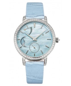Vacheron Constantin Traditionelle Phase de Lune Cadran Nacre Bleue Boîtier Acier Réplique Suisse