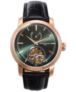 Vacheron Constantin Traditionelle 14-Day Tourbillon Cadran Vert Or Rose Montre réplique 1:1 